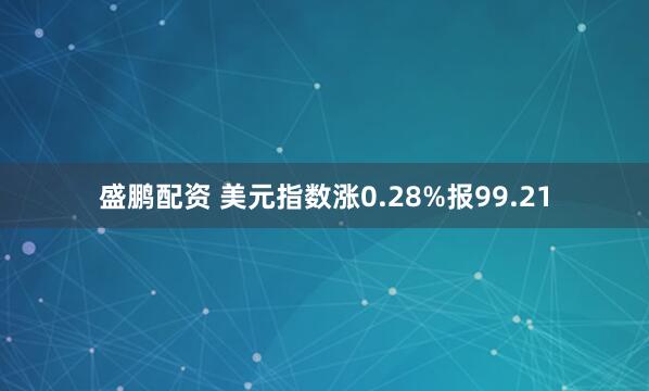 盛鹏配资 美元指数涨0.28%报99.21